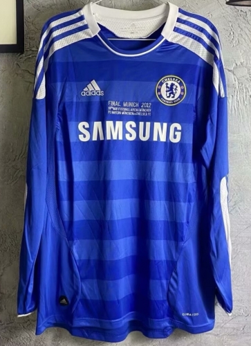 11-12 Retro Champions League Version Chelsea Blue Thailand LS Soccer Jersey AAA-601
