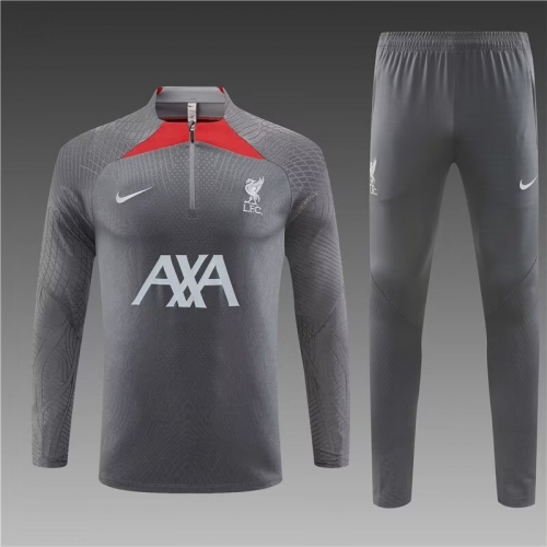 Player Version 2023/24 Liverpool Dark Gray Soccer Tracksuit Uniform-801