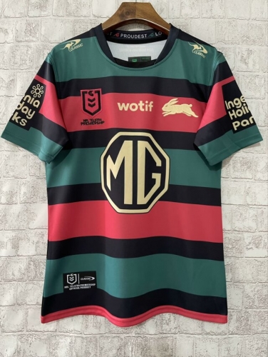 2024 Commemorative Version South Sydney Rabbitohs Red & Green Thailand Rugby Shirts-805