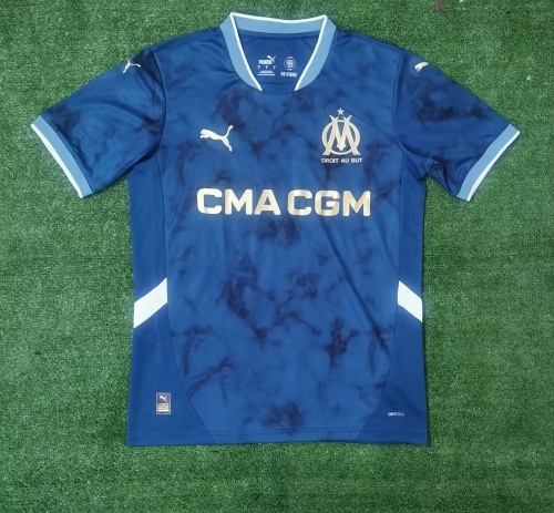 2024/25 Olympique de Marseille Away Blue Thailand Soccer Jersey AAA-416/320/312
