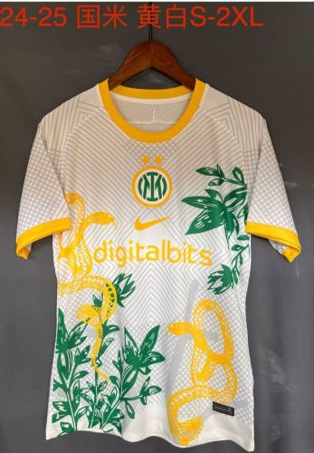 2024/25 Inter Milan Yellow & White Thailand Soccer Jersey AAA-709