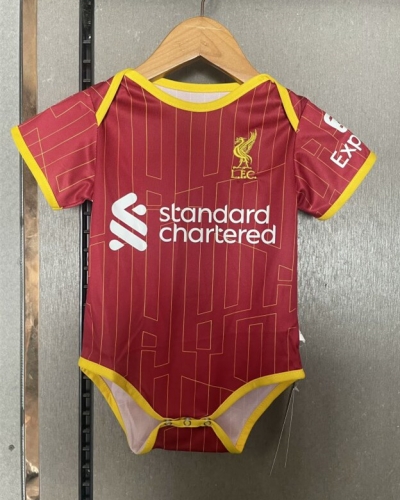 (Size 9-12) 2024/25 Liverpool Home Red Baby Soccer Uniform-308