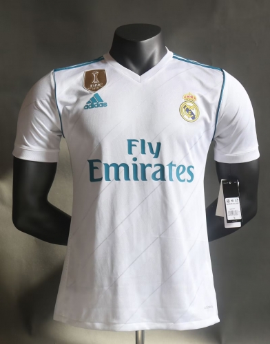 Player Retro Version 17-18 Real Madrid Home White Thailand Soccer Jersey AAA-703
