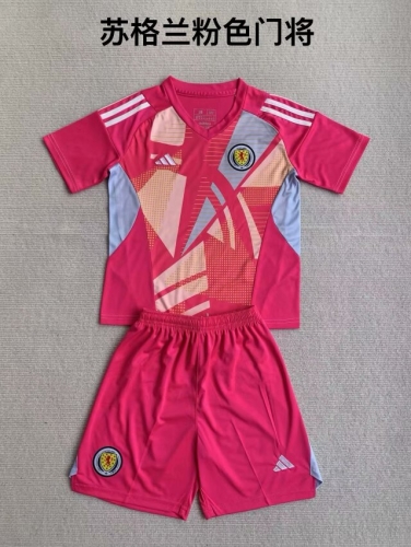 Kids 2024/25 Scotland Goalkeeper Pink Kids/Youth Soccer Uniform-208