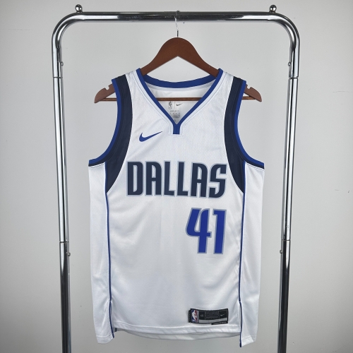NBA Dallas Mavericks White #41 Jersey-311