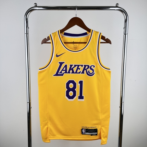 LE SSERAFIM   NBA Los Angeles Lakets Yellow #81 Jersey-311