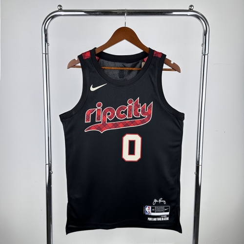 2024 Season City Version NBA Portland Trail Blazers Black #0 Jersey-311