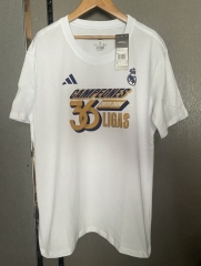 2024 Real Madrid White Cotton T-Shirts-308