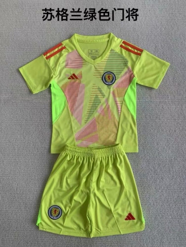 Kids 2024/25 Scotland Goalkeeper Green Kids/Youth Soccer Uniform-208