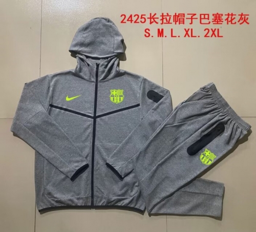 2024/25 Barcelona Dark Gray Thailand Soccer Jacket Uniform With Hat-815