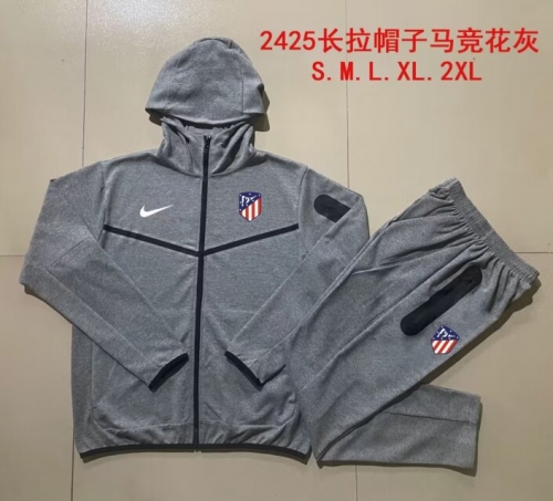 2024/25 Atletico Madrid Dark Gray Thailand Soccer Jacket Uniform With Hat-815