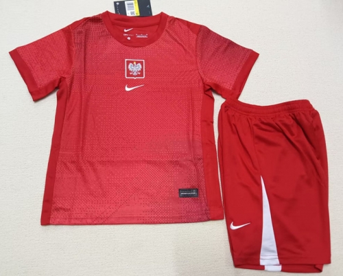 Kids 2024/25 Poland Away Red Kids/Youth Soccer Uniform-1040/516/507