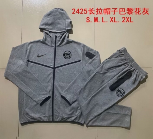 2024/25 Paris SG Dark Gray Thailand Soccer Jacket Uniform With Hat-815