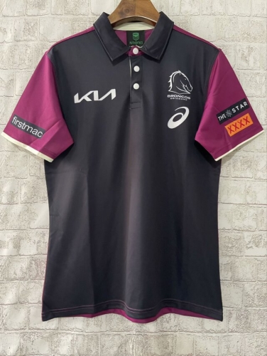 2024 Mustang Black Thailand Rugby Training Shirts-805