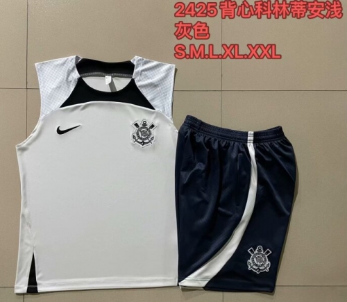 2024/25 Corinthians Light Gray Tracksuit Soccer Uniform-815