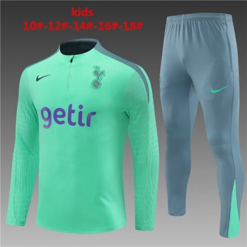 Player Version 2024/25 Tottenham Hotspur Green Kids/Youth Soccer Tracksuit Uniform-801