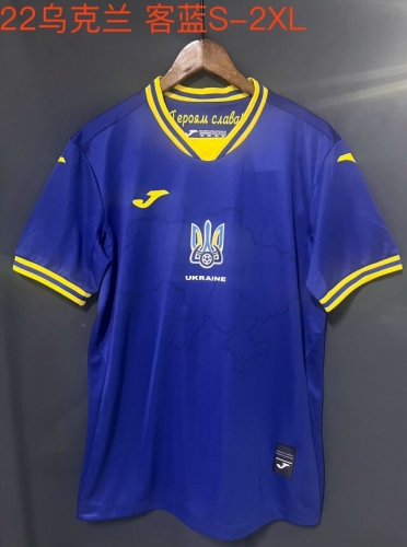 2022 Ukraine Away Blue Thailand Soccer Jersey AAA-709
