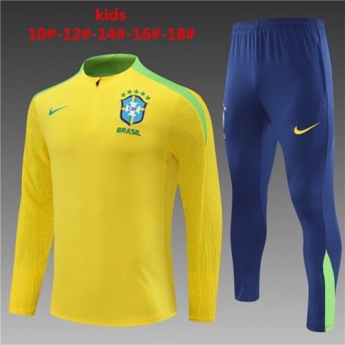 Player Version 2024/25 Brazil Yellow Kids/Youth Trackusit Uniform-801