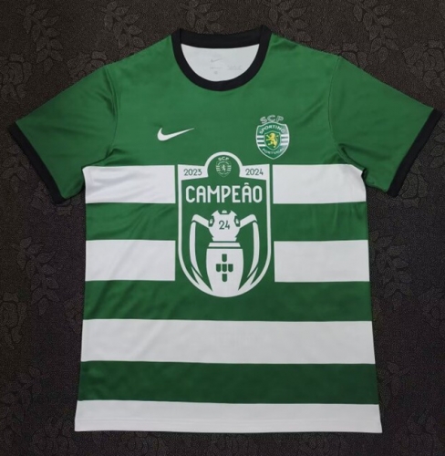 2024/25 Champion Version Sporting Clube de Portugal White & Green Thailand Soccer Jersey AAA-522