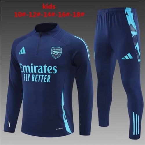 Kids 2024/25 Arsenal Royal Blue Kids/Youth Soccer Tracksuit Uniform-801