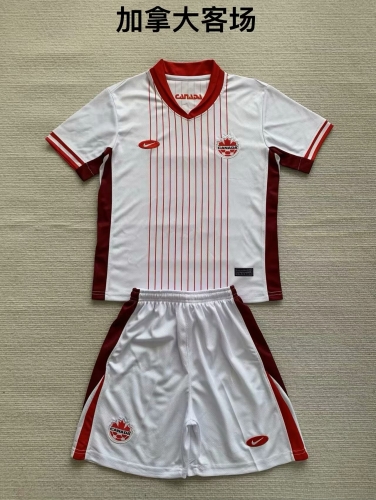 Kids 2024/25 Canada Away White Kids/Youth Thailand Soccer Uniform-208/123