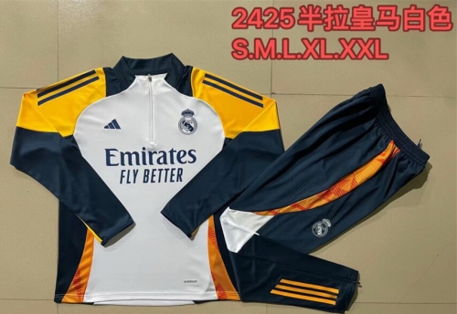 2024/25 Real Madrid White Soccer Tracksuit Uniform-815