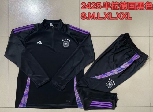 2024/25 Germany Black Thailand Soccer Tracksuit Uniform-815