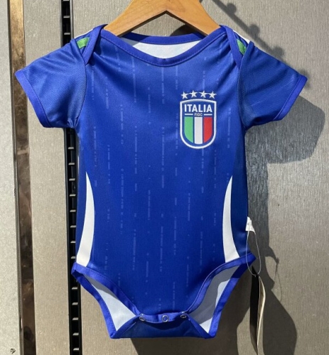 3 Star (Size 9/12 )2024-25 Italy Home Blue Baby Soccer Uniform-308