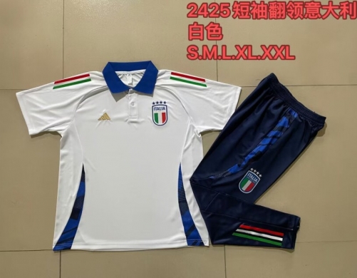 2024/25 Italy White Thailand Soccer Polo Uniform-815
