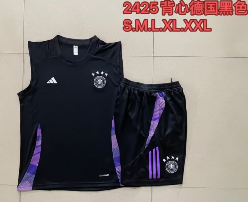 2024/25 Germany Black Shorts-Sleeve Thailand Soccer Tracksuit Vest Uniform-815