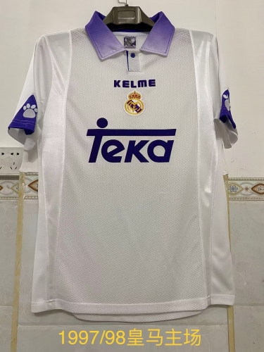 1997/98 Retro Version Real Madrid Home White Thailand Soccer Jersey AAA-2041