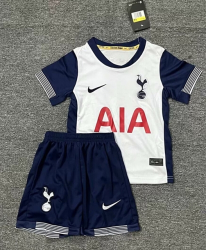 Kids 2024/25 Tottenham Hotspur Home White Youth/Kids Soccer Uniform-522/BLY/123