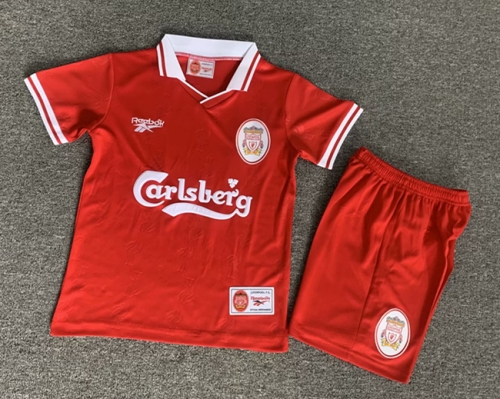 96-97 Retro Version Liverpool Home Red Youth/Kids Soccer Uniform-1040