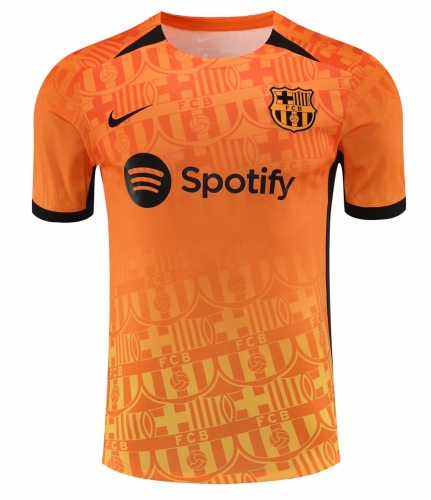 2024/25 Barcelona Orange Thailand Soccer Training Jerseys-418