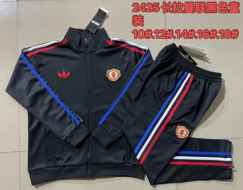 Kids 2024/25 Manchester United Black Kids/Youth Jacket Uniform-815