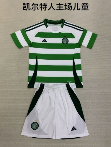 Kids/Youth 2024/25 Celtic Home White & Green Kids/Youth Soccer Uniform-208/A/522