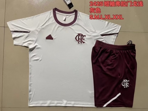 2024/25 Flamengo Light Gray Shorts-Sleeve Thailand Soccer Jersey-815