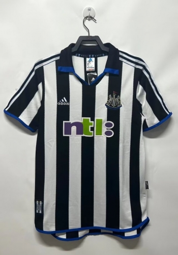 2000-2001 Retro Version Newcastle United Home Black & White Thailand Soccer Jersey AAA-811/2011