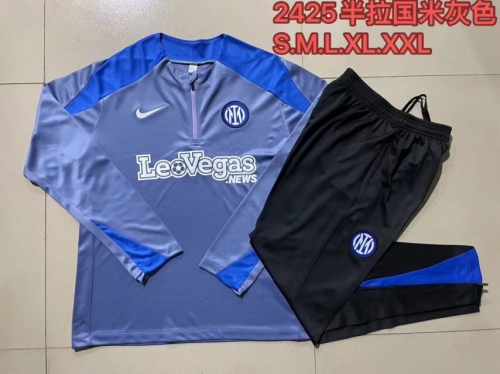 2024/25 Inter Milan Light Blue Thailand Soccer Tracksuit Uniform-815