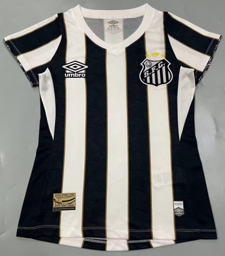 2024/25 Santos FC Away Black & White Women Soccer Jersey AAA-908