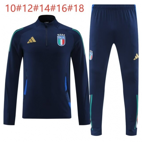 2024/25 Italy Royal Blue Kids/Youth Soccer Tracksuit Uniform-308/815