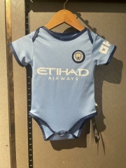 (Size 9-12) 2024/25 Manchester City Home Blue Baby Soccer Uniform-308