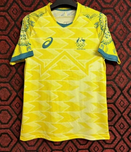 2024/25 Australia Home Yellow Thailand Soccer Jersey AAA-23