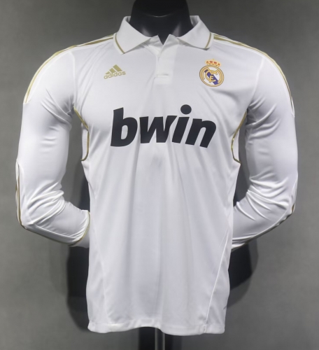 Player Version 11-12 Retro Real Madrid Home White Thailand LS Soccer Jersey AAA-703