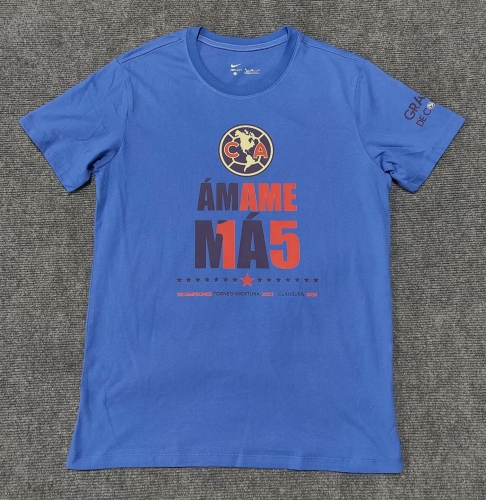 2024 América Blue Soccer Cotton T-Shirts-308