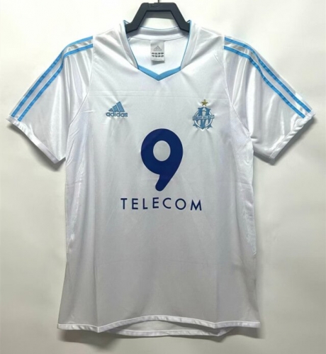 2002/03 Retro Version Olympique de Marseille Home White Thailand Soccer Jersey AAA-811
