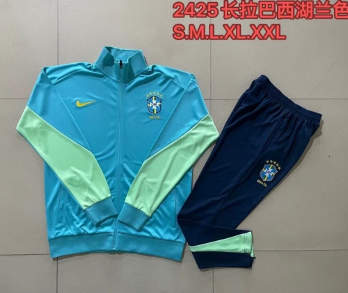 2024/25 Brazil Lake Blue Thailand Soccer Jacket Uniform-815