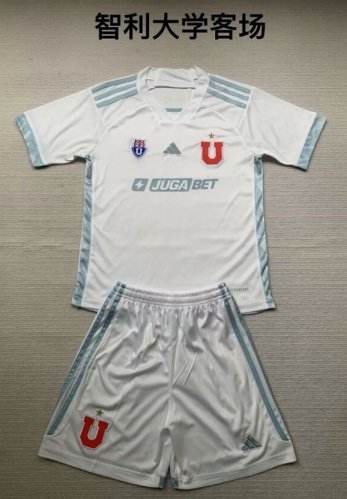 Kids 2024/25 Club Universidad de Chile Away White Kids/Youth Soccer Uniform-208