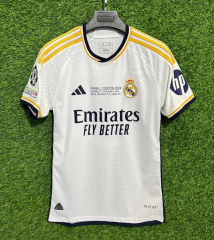 Player Version With Patch 2023-24 Real Madrid Home White Thailand Soccer Jersey AAA-703