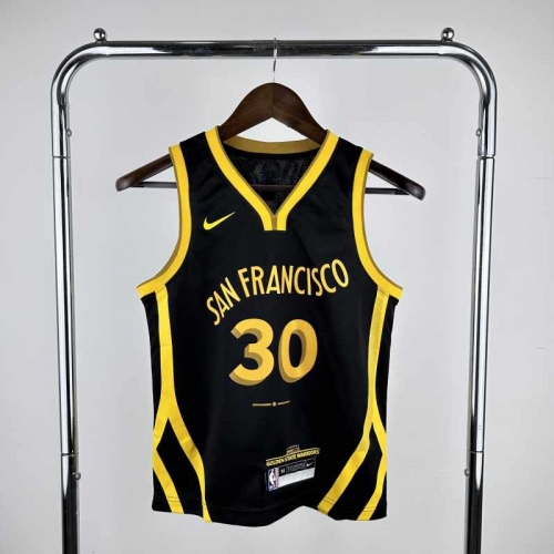 Kids San Antonio Spurs Yellow & Black #30 Youth/Kids NBA Uniform-311